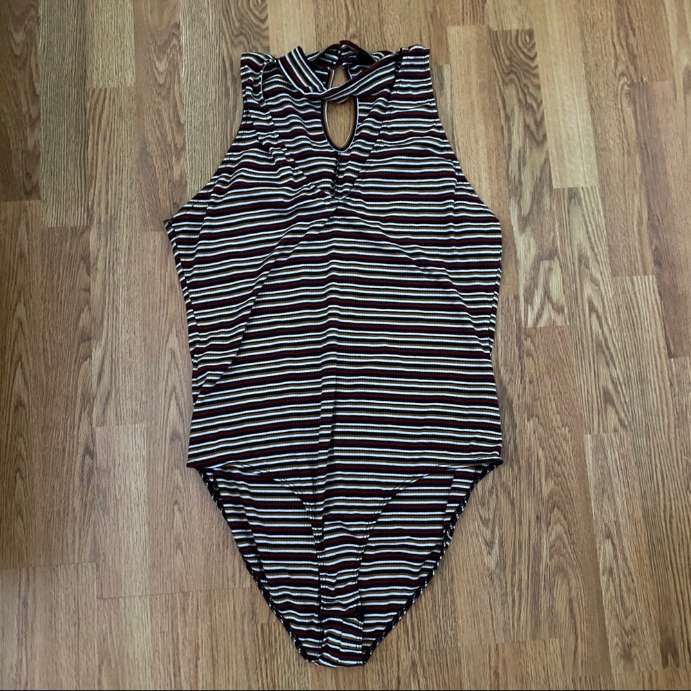 3/$15   Plus size striped bodysuit